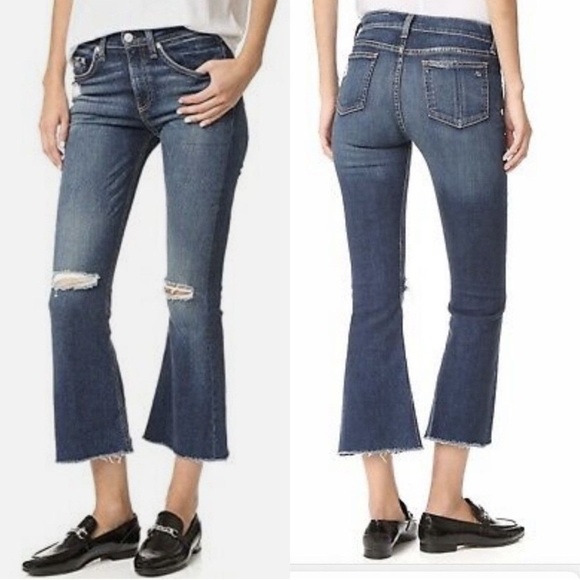Rag & Bone 10” Crop Flare Jeans in Mabel Wash, size 29 - Picture 2 of 8